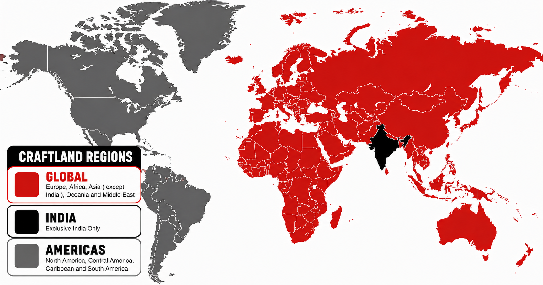 World map with Free Fire regions